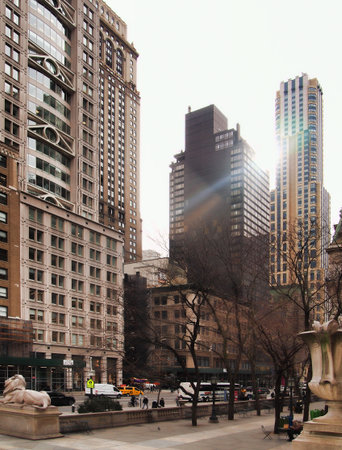 New York , New York, USA. Febuary 1, 2018. View down 5th Avenue from the front of the New York...
