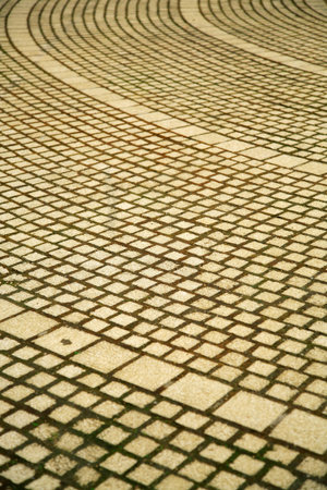 Curved pavingの写真素材