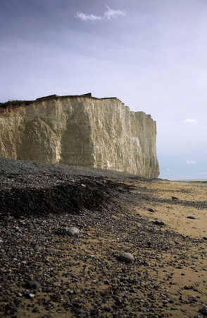 Huge cliffs on the East Coast of Englandの写真素材
