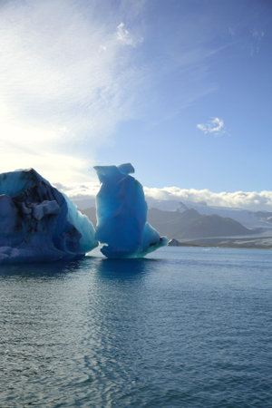 Icebergs on Jokulsarlon lagoon Iceland