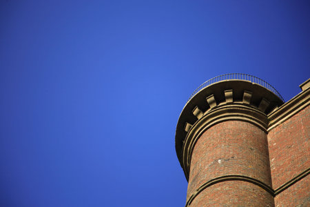 Architectural detail King Alfred's Tower Somerset Englandの写真素材