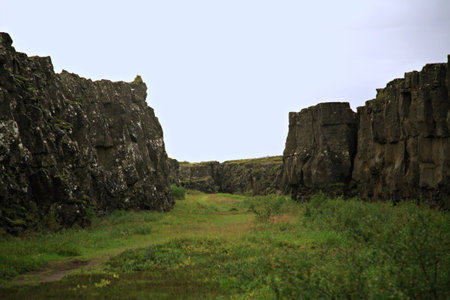 Huge North Atlantic Ridge across Icelandの写真素材