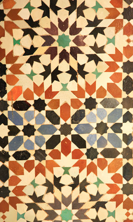 Royal Palace tiles which adorned the walls Marrakech, Morocco North Africa