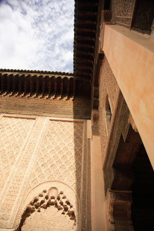 Walls of a Moroccan Royal palace in Morocco North Africaの写真素材