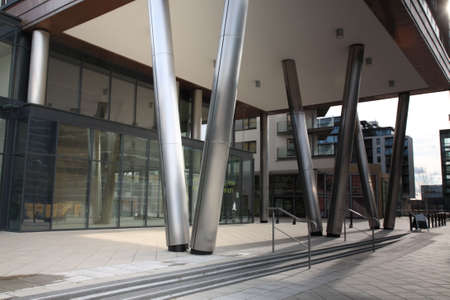 Architectural columns of a building in Leeds UKの写真素材