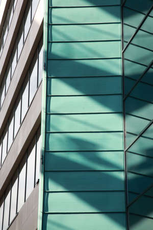 Architecture and shadows, a modern building in Leeds UKの写真素材