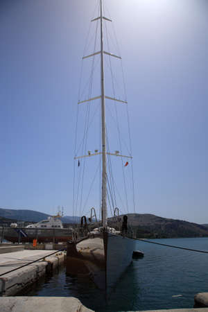 Sleek modern boat in Argostoli Harbour, Kefalonia, Greece
の写真素材