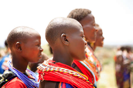 Female dancers of the Samburu tribe in traditional costume 20 January 2007のeditorial素材
