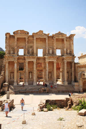 The impressive structure of Celsus Library at Ephesus Turkey 26 June 2008のeditorial素材