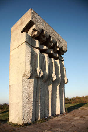 Monument at the former Plaszow concentration camp, Krakow, Polandのeditorial素材