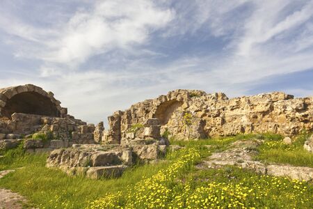 Roman archaeological site of ancient city of Salamis near Famagusta in Cyprusの写真素材