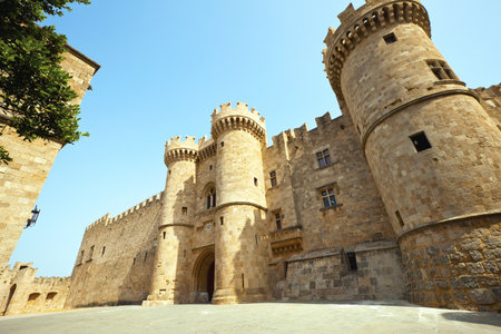 Rhodes Island, Greece, a symbol of Rhodes, of the famous Knights Grand Master Palace (also known as Castello).のeditorial素材