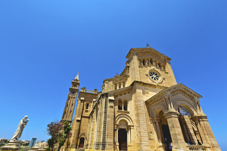 The National Shrine of the Blessed Virgin of Ta  Pinu on the island of Gozo, Malta のeditorial素材