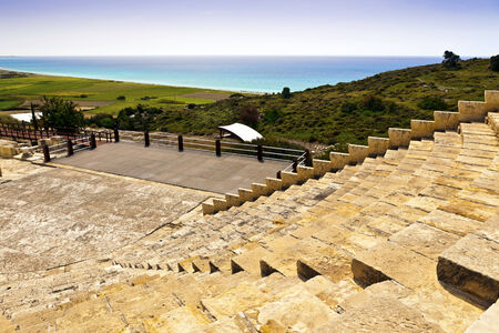 Historic Roman theatre of Kourion on the island of Cyprus の写真素材