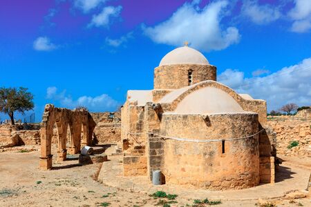Ancient church of "Panagia Odigitria" (the Guiding Blessed Virgin Mary) in Cyprus.の写真素材