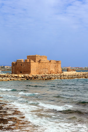 Popular tourist attraction Paphos castle was originally a Byzantine fort built to protect the harbour.のeditorial素材