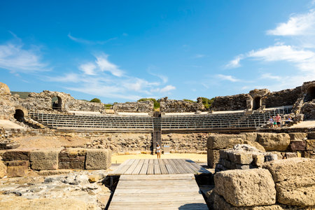 TARIFA, SPAIN - SEPTEMBER 25, 2016: Ruins of Baelo Claudia, an ancient Roman town situated on the Costa de la Luz in Spain.のeditorial素材