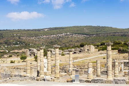 Scenic landscape with ruins of Baelo Claudia is an ancient Roman town on the coast of Spain.