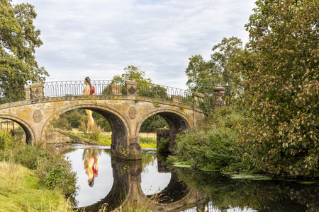 WAKEFIELD, YORKSHIRE, UK - September 18, 2019: Scenic surroundings at the Yorkshire Sculpture Park ideal for displaying major works of Damien Hirst.のeditorial素材