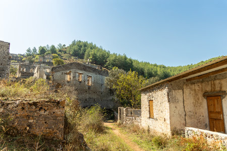 Ghost village of Kayakoy near Fethiye in Mugla province,Turkey.のeditorial素材