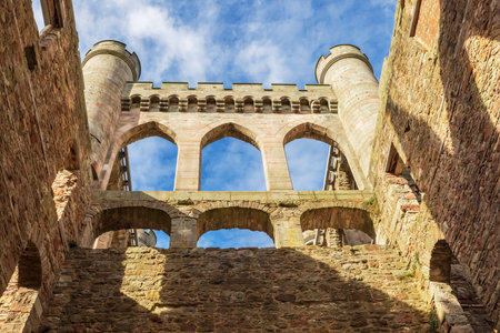 Lowther, Penrith, UK - September 16, 2021: Imposing ruins of Lowther Castle in Lake District of England.のeditorial素材