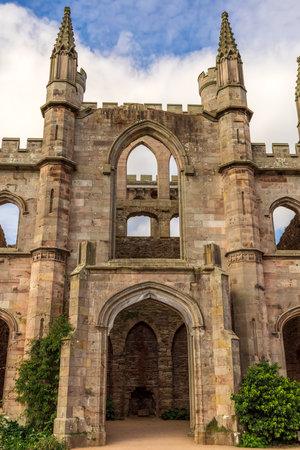 Lowther, Penrith, UK - September 16, 2021: Imposing ruins of Lowther Castle in Lake District of England.のeditorial素材
