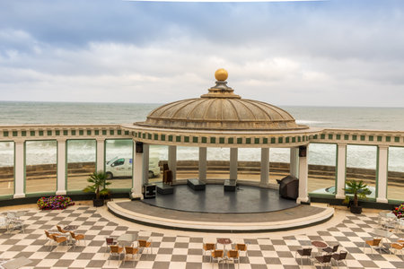 Scarborough, England - September 2, 2021: Historic architecture of Sun Court at Scarborough Spa in North Yorkshire.のeditorial素材