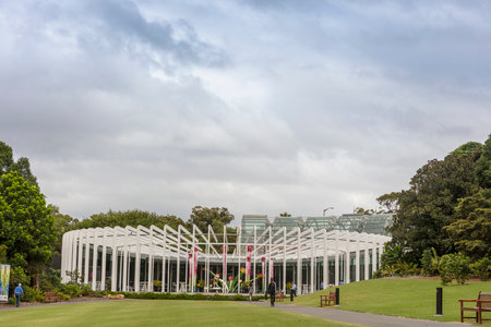 Noted as a jewel of the Garden the Calyx building at The Royal Botanic Garden Sydney.のeditorial素材
