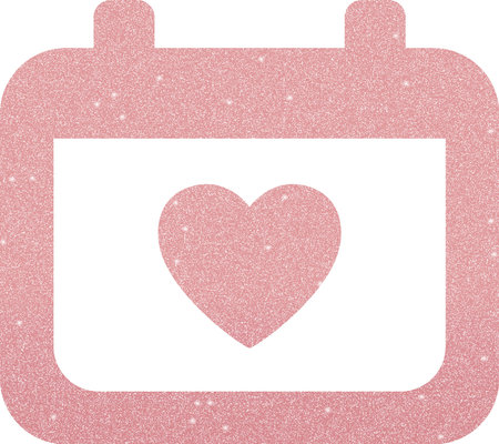 Rose Gold Calendar With Heart Icon, Rose Gold Icon Setの写真素材