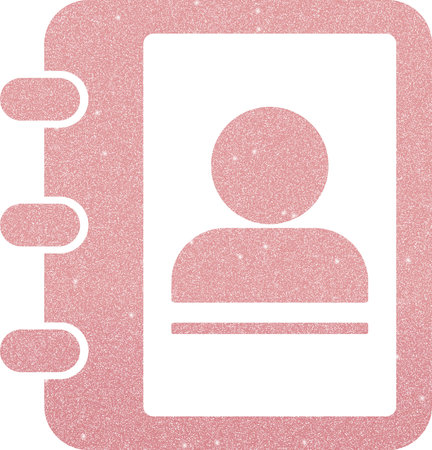 Rose Gold Phonebook Icon, Rose Gold Icon Setの写真素材