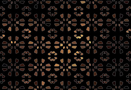 Gold roses with leaves on black, Seamless pattern. Vector.