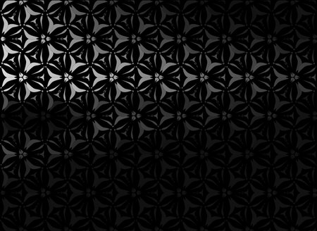 Black Elegant vintage abstract floral pattern. seamless wallpaperのイラスト素材