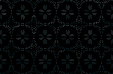 Illustration of seamless abstract black floral vine patternのイラスト素材