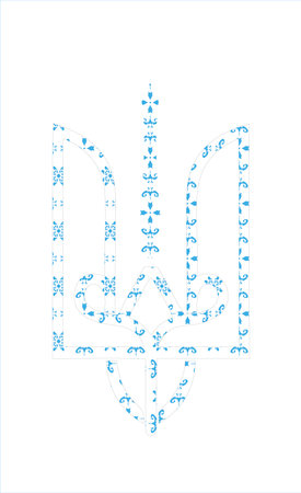 Ukrainian trident pattern. Vector. seamless lines. trident of the emblem of Ukraine, coat of arms of...