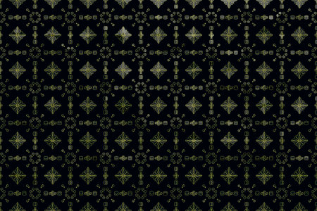 Geometric gold glittering seamless pattern on black background.のイラスト素材