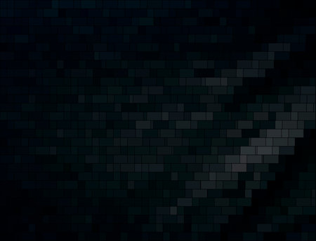 Vector realistic isolated black brick wall background for template and layout decoration.のイラスト素材