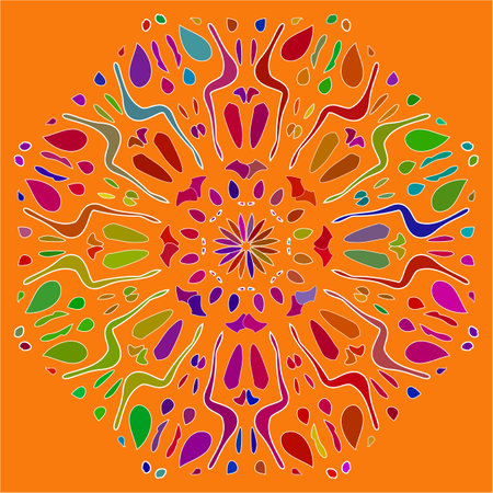 Circular ornament. template for fans. Mat. Ottoman pattern. vector illustration.のイラスト素材