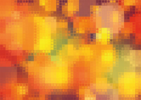 abstract ornament autumn pixel camo yellow orange green and brown shades of red and purple / abstract ornament autumn pixel camoのイラスト素材