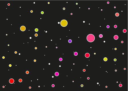 abstract background starry sky with many planetsのイラスト素材