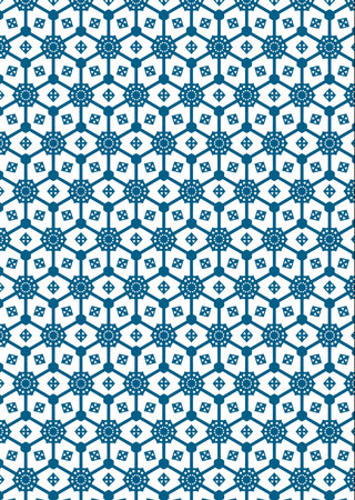 Seamless blue watercolor Moroccan pattern background vectorのイラスト素材