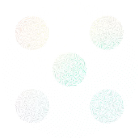 Abstract background with circles and halftone dots pattern. Gray and white backdrop