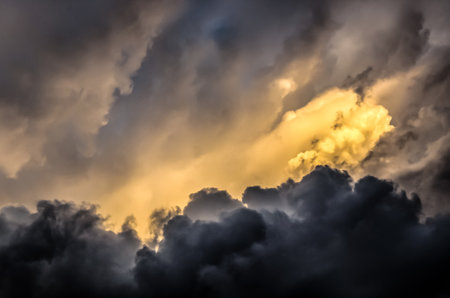 Rain clouds on the sky in the rainy season or during the stormの写真素材