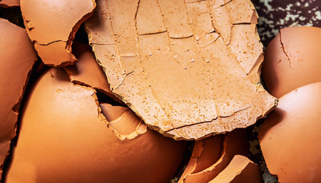 ceramic floor or wall. top view. Bathroom or kitchen floor wall design idea. Reused broken tile. interior design. Colored eastern pottery.の写真素材