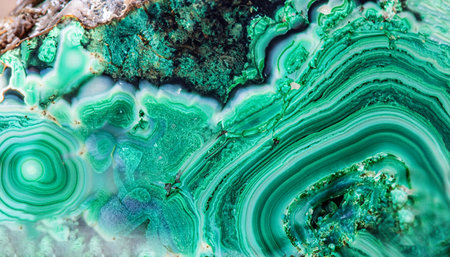 Green malachite stone texture. Malachite semi-precious stone. macro.の写真素材
