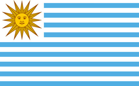 original and simple Uruguay flag isolated vector in official colors and Proportion Correctlyのイラスト素材