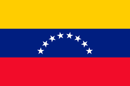 Flag of Venezuela. Civil variant. Vector. Accurate dimensions, element proportions and colors.のイラスト素材