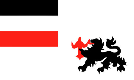 Papuan and German crossed flags. Papua New Guinea combined with Germany isolated on white. Language learning, international business or travel concept.のイラスト素材