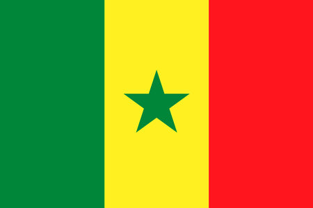 Vector Senegal flag, Senegal flag illustration, Senegal flag picture, Senegal flag imageのイラスト素材