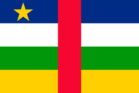 original and simple Central African Republic flag isolated vector in official colors and Proportion Correctlyのイラスト素材