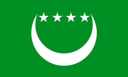 national flag of Union of the Comoros, in the original size,colours and proportions(3:5)のイラスト素材